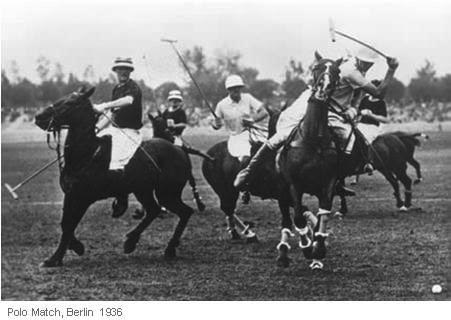 Partida de Polo nas Olimpíadas de Berlim, em 1936 (arquivo/Federação Internacional de Polo)