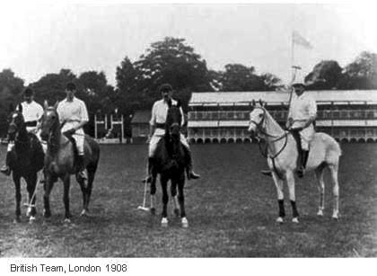 Equipe Britânica nas Olimpíadas de 1908, em Londres (arquivo/Federação Internacional de Polo)