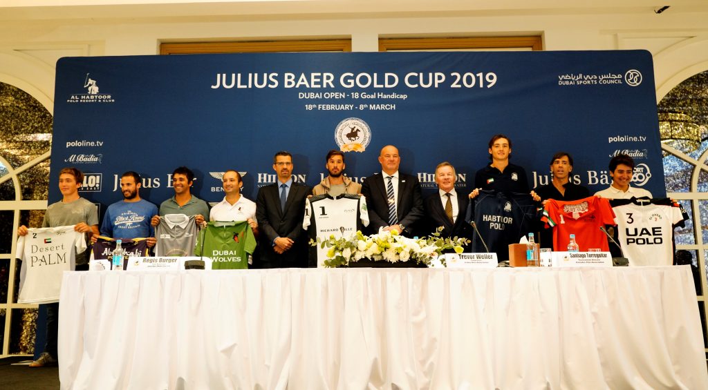 Representantes das oito equipes participam de evento de apresentação da Dubai Gold Cup (crédito - AL Habtoor Polo Resort & Club)
