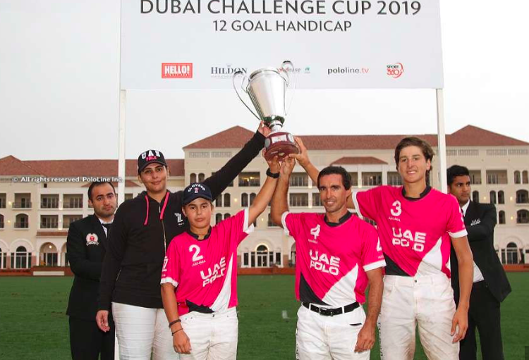 Equipe UAE Polo, campeã da Dubai Challenge Cup de 2019 (crédito - pololine.com / Dubai Gold Series)