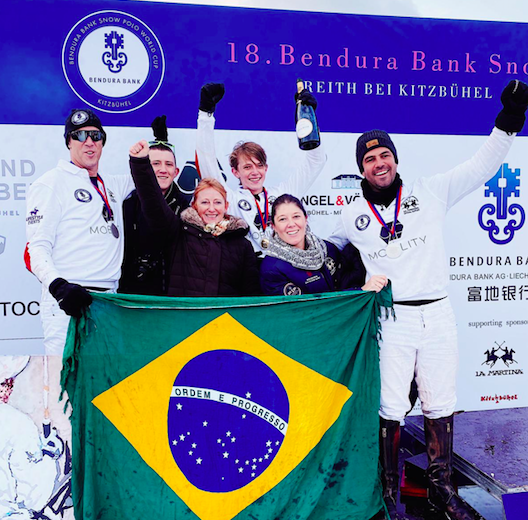 Brasileiros no podium da Kitzbuehel Snow Polo World Cup (Crédito - arquivo pessoal)