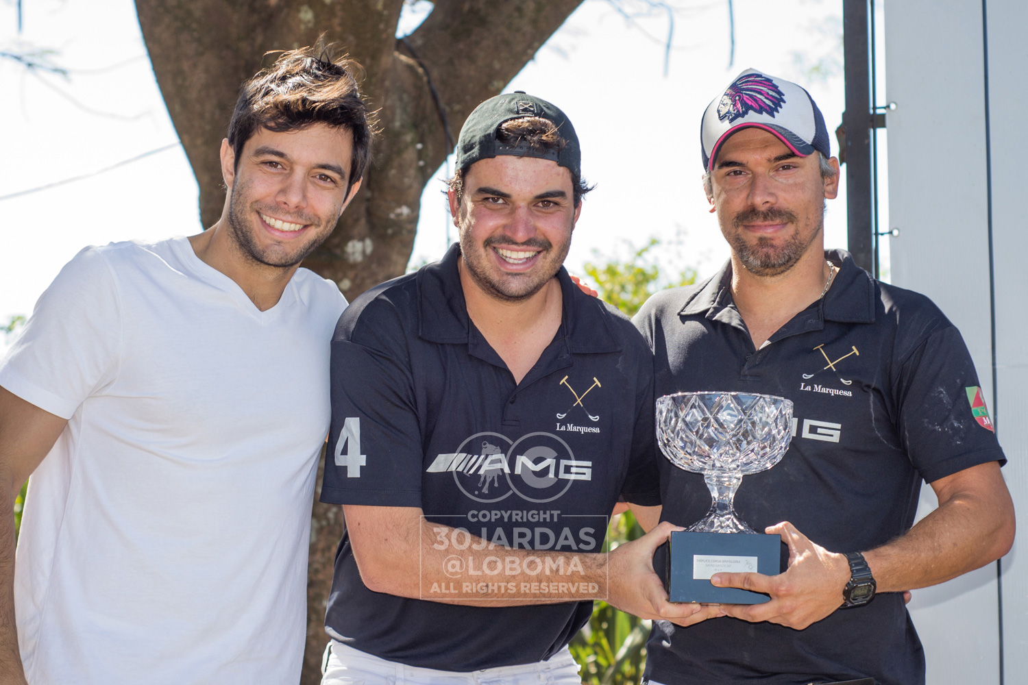 Bruno Donato, Xandy Melo e André Ribeiro. Xandy e André dividiram o prêmio de melhor jogador na categoria baixo handicap (crédito - Marilia Lobo/30Jardas)
