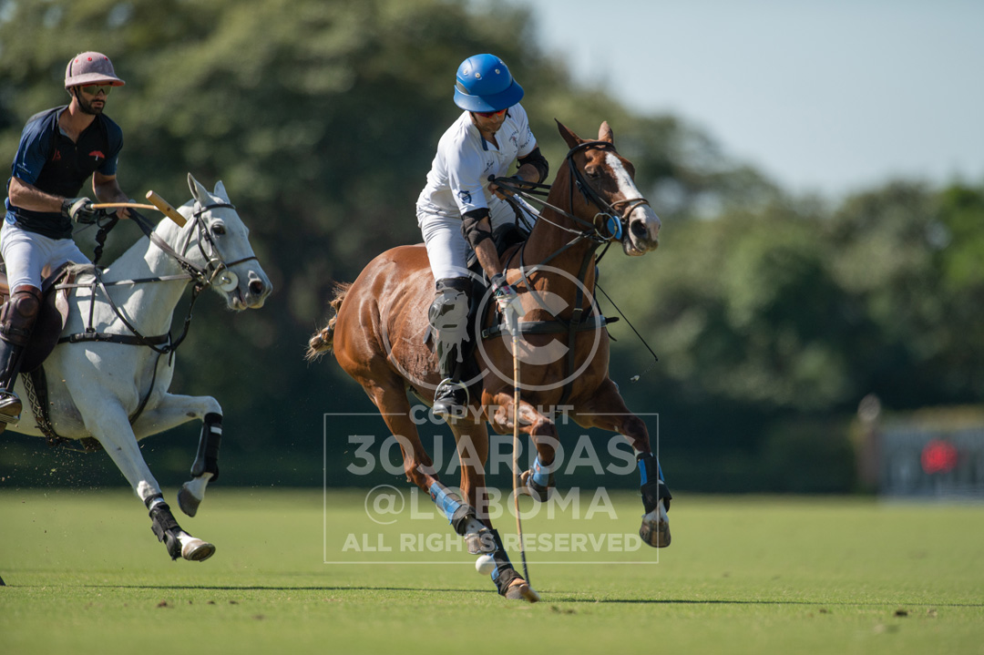 João Gaspar Bastos e Carlinhos Mansur no jogo entre as equipes Maragata Polo e Flamboyant/La Cumbre (crédito - Marilia Lobo/30Jardas)