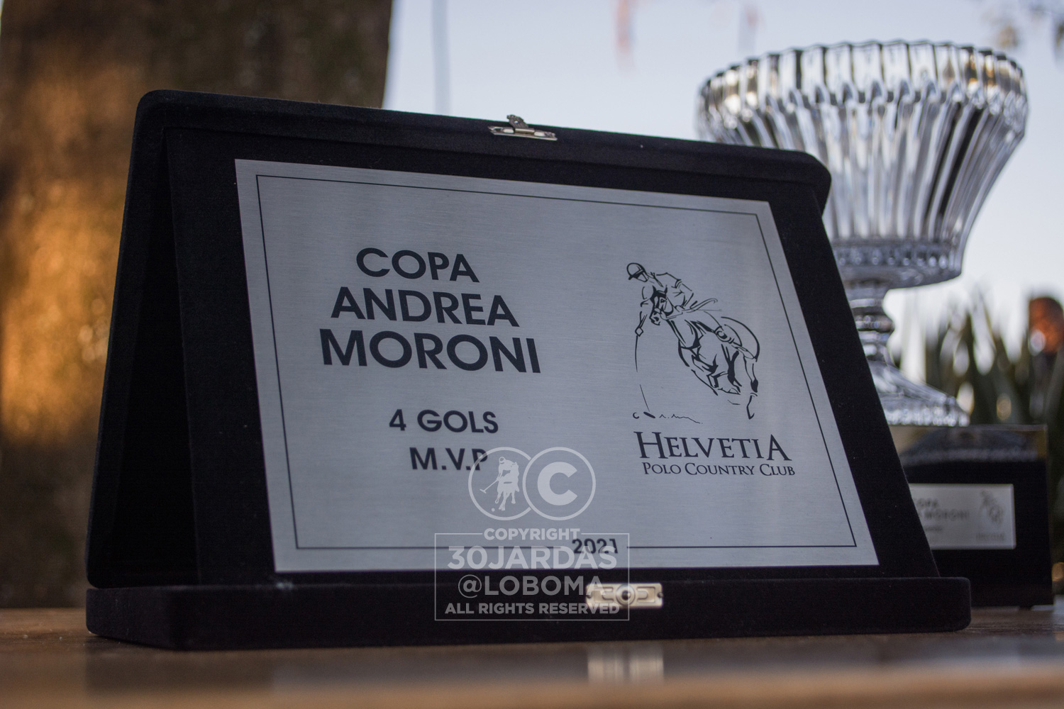 Plaqueta de MVP da Copa Andrea Moroni entregue na última temporada (Crédito - Marília Lobo / 30Jardas)